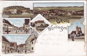 86637 Wertingen, u.a. Reutenhof, Farblitho, ca. 1900