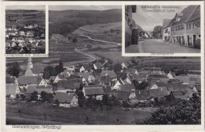 72532 Gomadingen, u.a. Luftaufnahme, Bäckerei, ca. 1930